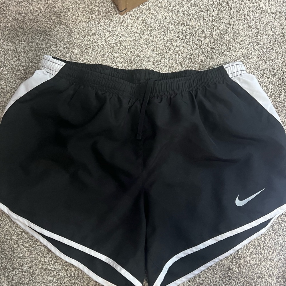Nike Women's Black and White Athletic Shorts